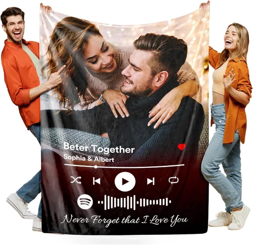 Miniatura 23 de Manta personalizada con foto, manta de collage personalizada con tu propia imagen, fabricada en Estados Unidos, regalo para ella, él, mujeres