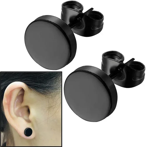 GoProver - Tacos para pendientes de goma, con almohadilla de seguridad, Plata Acero Acero inoxidable, 8mm