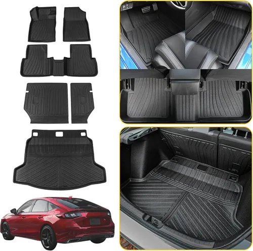 Miniatura 10 de Alfombrillas para Piso Compatibles con Honda Civic Sedán 2022-2025 2026 (No para Hatchback) Alfombrilla para Maletero, Alfombrilla de Carga, Forro