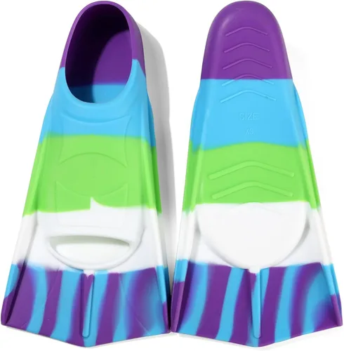 Miniatura 103 de Aletas de natación para niños, aletas cortas para niños y jóvenes, aletas de natación para entrenamiento de natación para niños, niñas, niños