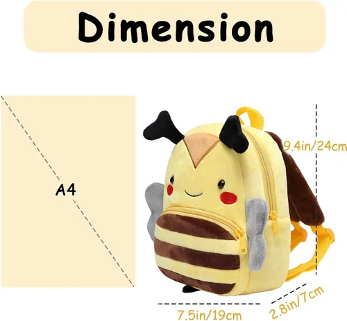 Miniatura 3 de KASQO - Mochila para niños y niñas mochila para niños pequeña y linda mochila de felpa suave para niños de 1 a 6 años