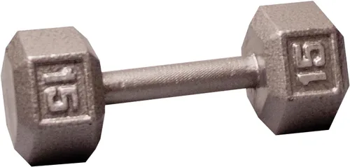 Miniatura 19 de Body-Solid Mancuerna hexagonal de hierro fundido, pesas de mano para hombres y mujeres, mancuernas de peso para entrenamiento de fuerza, culturismo
