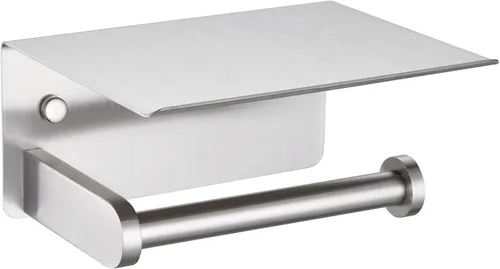 Miniatura 12 de APLusee Soporte de papel higiénico con estante para teléfono, cromo pulido, accesorios de baño de acero inoxidable SUS 304, dispensador de rollos