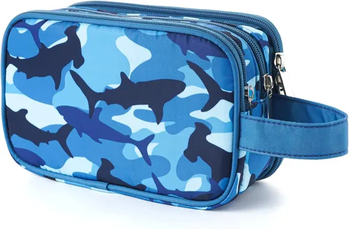 Neceser infantil para niñas y niños, azul, (Shark Blue)