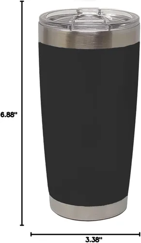 Miniatura 6 de LaserGram Vaso aislado al vacío de 20 onzas, tortuga marina hawaiana, grabado personalizado incluido (negro)