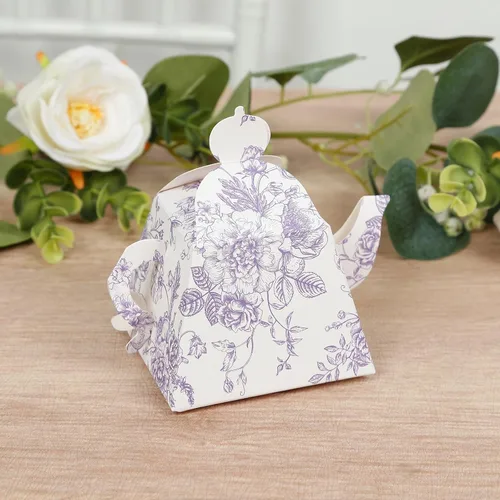 Miniatura 8 de Efavormart - Paquete de 12 bolsas de regalo de fiesta de té floral vintage de 6 x 7 x 3 pulgadas, bolsas de papel con asas de cinta para recuerdos