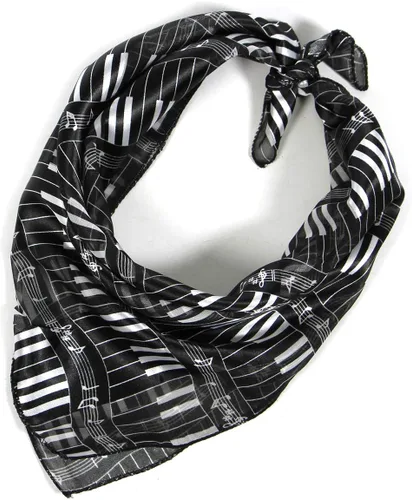 SERENITA Pañuelo de satén para el cabello para mujer, regalo de notas musicales, bandana, bandana de seda con sensación de cuello cuadrado