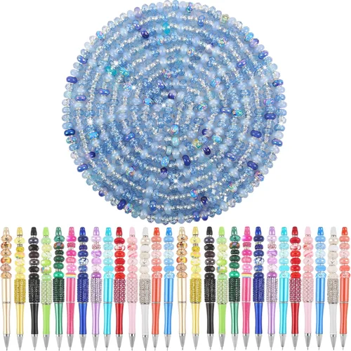 Miniatura 25 de ZYEHXED 60 Piezas Cuentas Negras de Agujero Grande, Cuentas Grandes de Artesanía Europea, Cuenta de Lampwork Murano de Agujero Grande, Cuenta