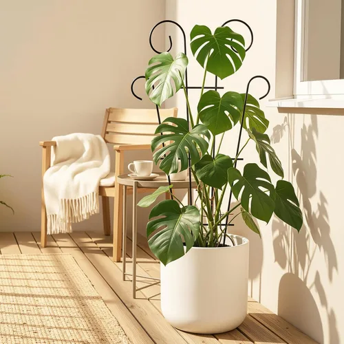 Miniatura 6 de Thealyn Paquete de 4 enrejados de 32 pulgadas para plantas en maceta, enrejado de jardín de metal para plantas trepadoras, soporte decorativo de vid
