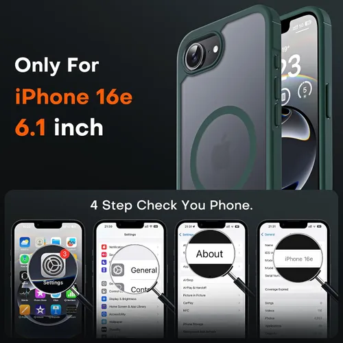 Miniatura 662 de TOCOL Funda para iPhone 11, compatible con Magsafe, protección completa de cámara, imanes integrados, protección contra caídas, funda translúcida