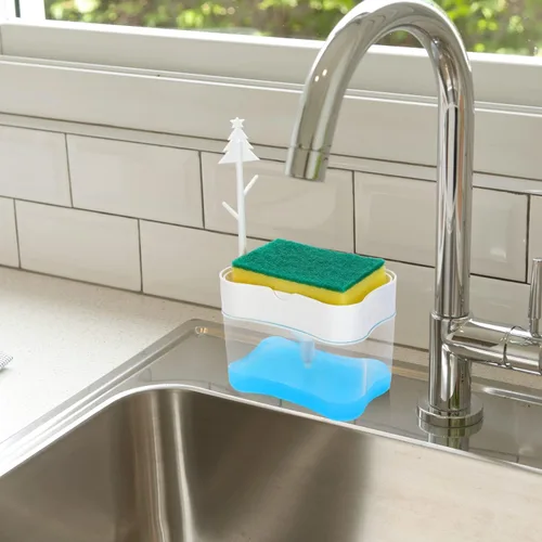Miniatura 7 de Dispensador de jabón para platos de calidad premium – Cocina de encimera, dispensador de jabón para lavar platos del fregadero de 13 onzas