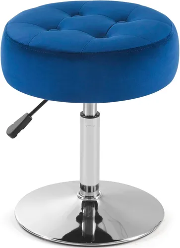 Miniatura 15 de Gitrah Silla de Tocador Negra para Cuarto de Maquillaje Taburete de Tocador para Cuarto de Maquillaje Redondo Acolchado de Cuero PU Silla
