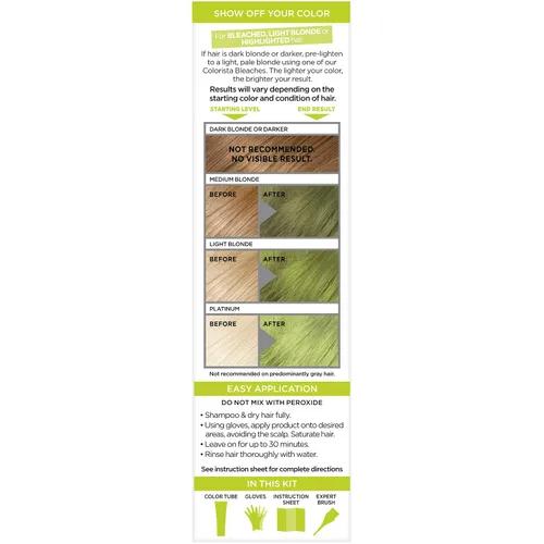 Miniatura 8 de L'Oréal Paris Color de Cabello Colorista Semipermanente para Cabello Rubio Claro o Decolorado, Verde Lima