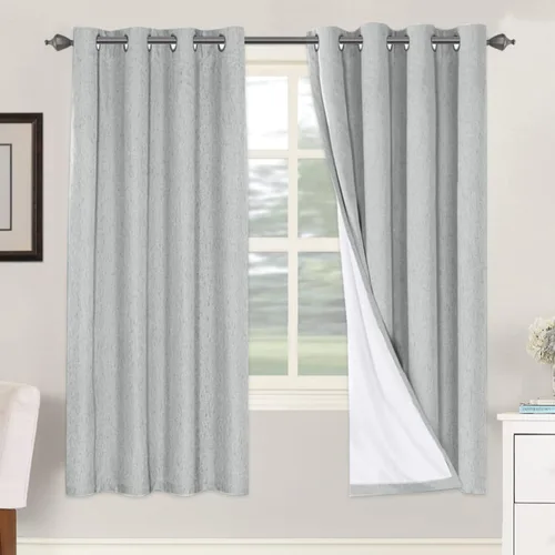 Miniatura 21 de H.VERSAILTEX Cortinas opacas de lino de 72 pulgadas de largo, 100% absolutamente opacas, con aislamiento térmico, con textura de lino, cortinas