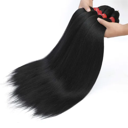 Miniatura 4 de Cabello trenzado negro preestirado, 2 paquetes de extensiones de cabello de trenzas de caja de 26 pulgadas, pelo sintético preestirado trenzado