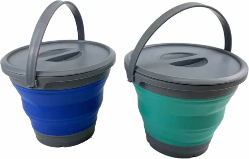 Miniatura 9 de SAMMART Cubo de plástico plegable de 5.5L (1.4 galones) con tapa, bañera redonda plegable con tapa, cubo de agua portátil para pesca, bote de agua