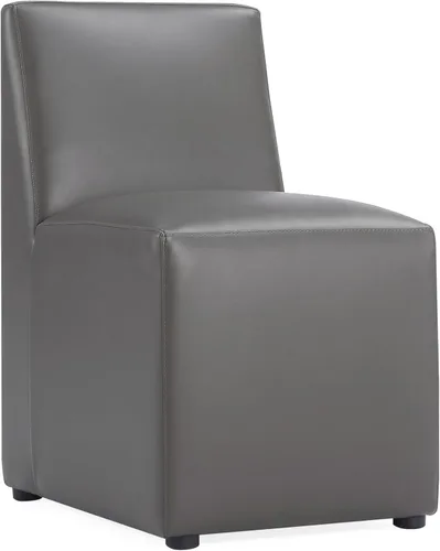 Miniatura 19 de Manhattan Comfort Anna - Silla de comedor moderna cuadrada con tapicería de piel sintética de pies a cabeza y acolchado de plástico para pies, Crema