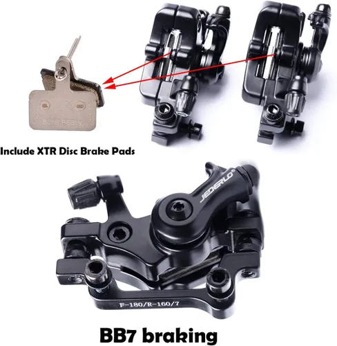 Miniatura 2 de Farbetter Kit de freno de disco mecánico para bicicleta, incluye pinza delantera y trasera, cables de frenos, palancas de freno, rotor de 6.299 in