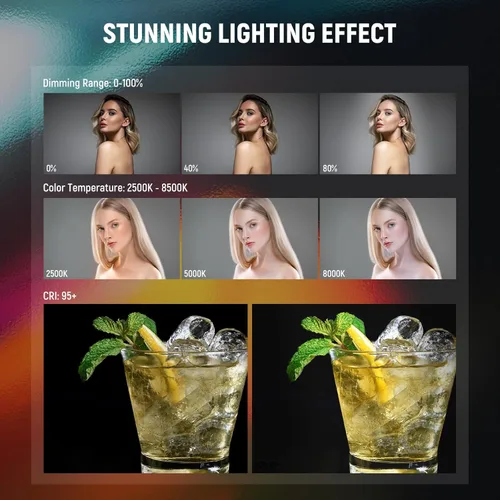 Miniatura 2 de NEEWER Varita de Luz RGB, Luz de Video de Fotografía Magnética de Mano, Barra de Luz de Tubo LED de Color Completo Atenuable 2500K~8500K CRI95+