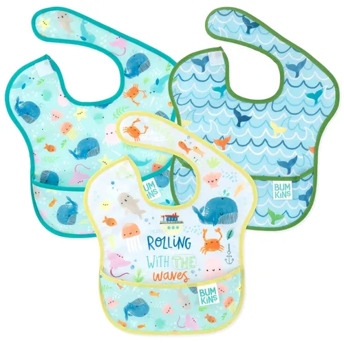 Miniatura 30 de Baberos Bumkins para Niña o Niño, SuperBib para Bebé y Niño Pequeño de 6-24 Meses, Imprescindible para Comer, Alimentar, Suministros de Destete LED