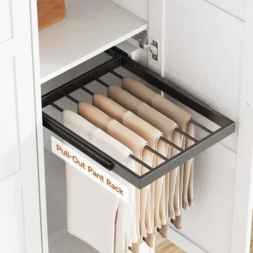 Miniatura 4 de ONBRILL - Armario de madera con 3 puertas para recámara, con estante extraíble para pantalones, armario de gran capacidad con cajones y estantes