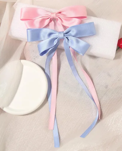 Miniatura 7 de Furling Pompoms Cintas para el cabello – Lazos para el pelo con borlas en negro, blanco, azul, rosa para mujeres y niñas Negro/Blanco/Rosa/Azul Claro