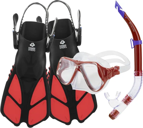 Miniatura 7 de Hawaii Divers Manta Ray Adult Snorkel Set - Premium 2-Window Tempered Glass Snorkel Mask with Silicone Mouthpiece, Snorkeling Gear for Adults