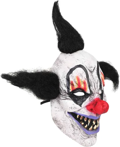 Miniatura 5 de Máscara de payaso de terror, máscara de payaso malvado de miedo, disfraz de Halloween, espeluznante diablo, zombi, fantasma, mueca de fantasma