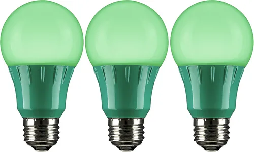 Miniatura 19 de Sunlite 40452 - Foco de luz LED de color A19, 3 W (equivalente a 25 W), base mediana E26, no regulable, certificación UL, decoración de fiestas