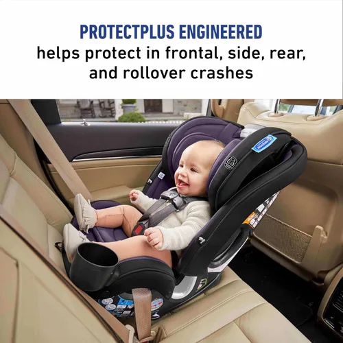 Miniatura 4 de Graco SlimFit3 LX 3 en 1 Asiento de coche delgado, orientado hacia atrás, orientado hacia adelante a asiento elevador de respaldo alto, Katrina