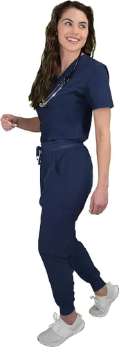 Miniatura 2 de Green Town Conjunto médico de enfermería GT 4FLEX con cuello en V para mujer