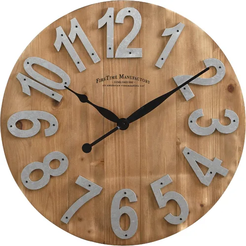 Miniatura 2 de FirsTime & Co. Reloj de pared de madera con listones, 22.5 pulgadas, color marrón, 243