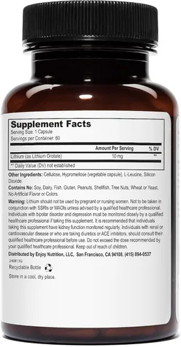 Miniatura 2 de Orotato de litio - 10 mg de litio elemental, 60 cápsulas vegetarianas (paquete de 2)