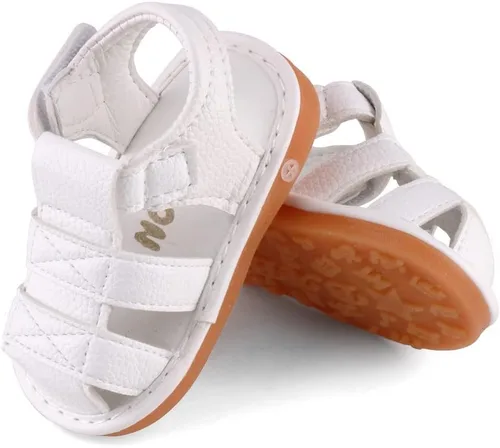 Miniatura 7 de CINDEAR Sandalias chirriantes de verano para niños y niñas, puntera cerrada, antideslizantes, suela de goma premium, zapatos para primeros pasos
