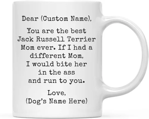 Miniatura 41 de Andaz Press Taza de café personalizada divertida con texto en inglés "Dog Mom", regalo de broma para la mejor mamá de perro cocker spaniel, muerde