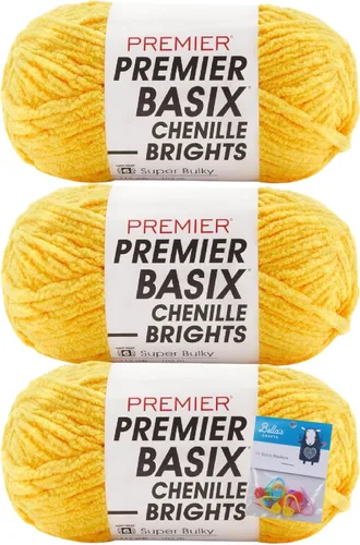 Miniatura 14 de Premier Yarns Basix - Ovillo de felpilla Brights de 5.3 onzas cada madeja, 6 unidades súper voluminosas y gruesas, paquete de 3 unidades con Blush