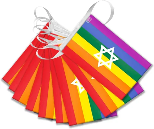 Miniatura 2 de AGAS Israel - Serpentinas arcoíris para fiesta, 60 pies de largo, 5 mil de plástico, decoraciones de orgullo israelí, decoración de fiesta
