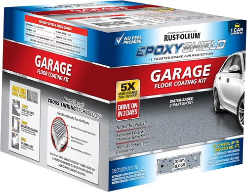 Miniatura 2 de Rust-Oleum 327081 EPOXYSHIELD - Kit de revestimiento de suelo de garaje, 1 coche, gris oscuro brillante