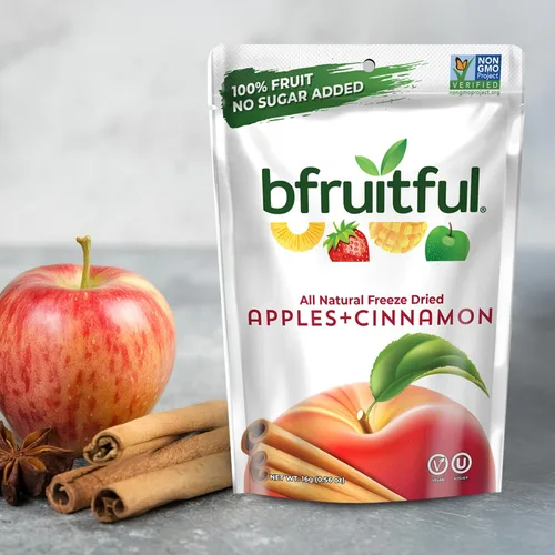 Miniatura 5 de bfruitful Manzana liofilizada + canela, sin azúcar añadido, paquete de bocadillos de frutas liofilizadas o para niños y adultos, bocadillos