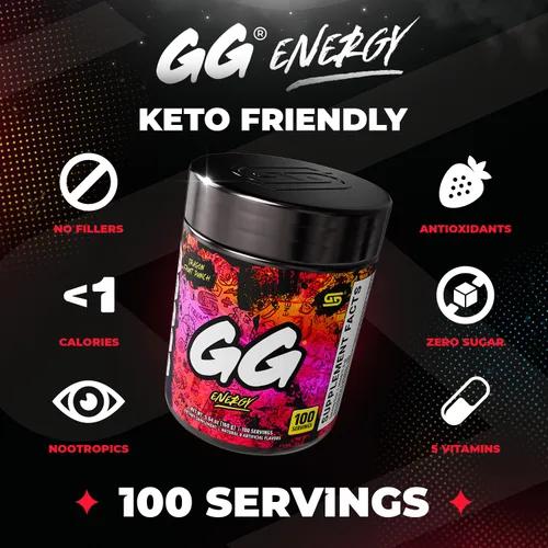 Miniatura 3 de Gamer Supps GG® Energy - Ponche de Pitahaya (100 Porciones) - Energía de Juego Amigable con Keto y Mezcla Nootrópica, Sin Azúcar + Cafeína Orgánica