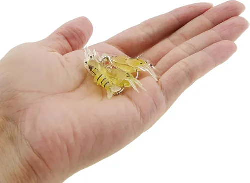 Miniatura 5 de 15 ganchos de cebo de camarón, señuelos de pesca de gambas suaves, señuelos de simulación para trucha y salmón