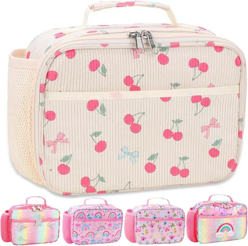 Miniatura 30 de RHCPFOVR Lonchera para niños – Lonchera aislada para niños y niñas, bolsa de almuerzo lavable y lonchera reutilizable para niños pequeños a prueba