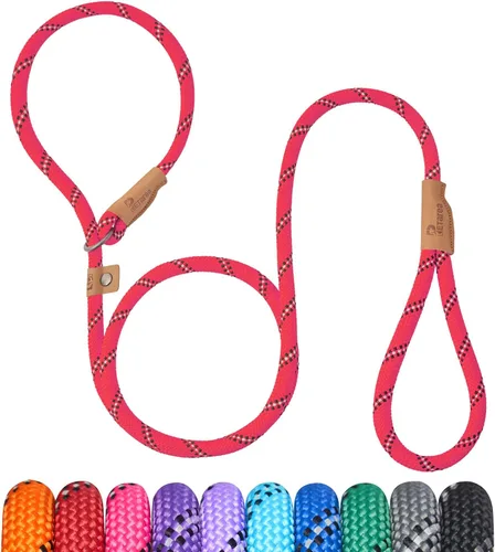 Miniatura 24 de Correa deslizante de 5 pies para perro, correa de cuerda resistente para perros pequeños, medianos y grandes, correa de entrenamiento sin tirones