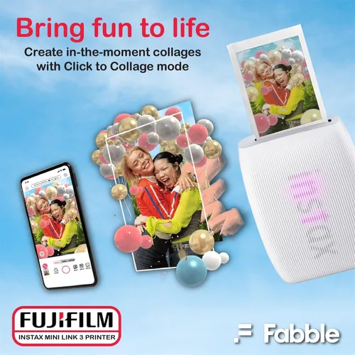 Miniatura 6 de Fujifilm Instax Mini Link 3 Impresora para smartphone - Paquete de color blanco arcilla con estuche protector, película instantánea pack doble