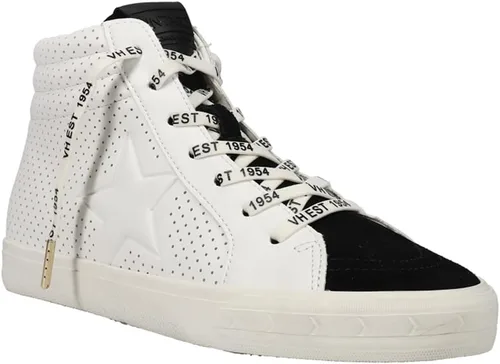 Miniatura 2 de VINTAGE HAVANA Womens Lester Perforated High Sneakers Shoes Casual - White
