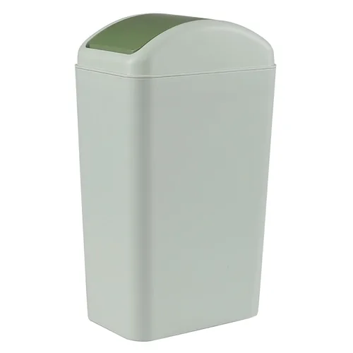 Miniatura 9 de Bote de basura de 3 galones con tapa, cubo de basura de plástico con tapa abatible (gris) Slim Swing-Top Waste Bin, Narrow Rectangular Body