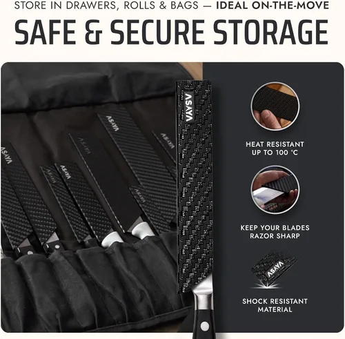 Miniatura 5 de Asaya Protectores profesionales para filos de cuchillo, dos fundas universales para cuchillos Streak, 6 x 1 pulgada, extra resistente, plástico ABS