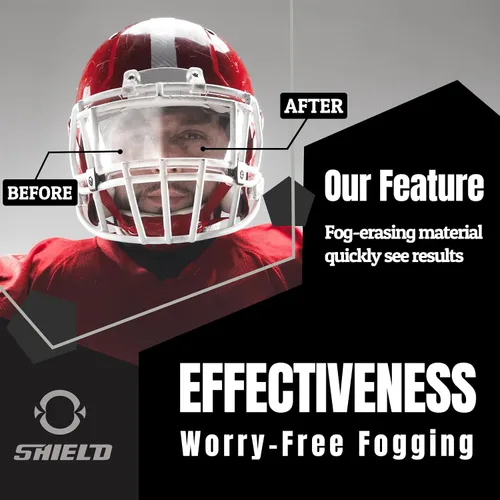 Miniatura 3 de O SHIELD Dry Fog Zero Wipe - Paquete individual, limpieza sin niebla de fútbol para lentes, gafas, viseras deportivas, viseras de casco, pantalla
