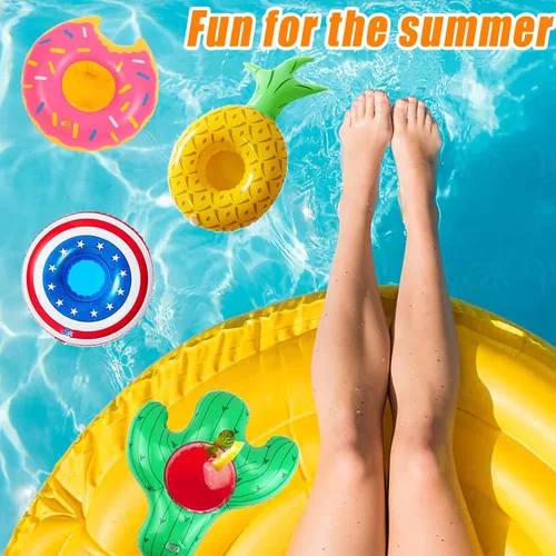 Miniatura 5 de Soporte inflable para bebidas, paquete de 25 flotadores, varios diseños, flotadores, portavasos para bebidas para despedida de soltera, fiesta