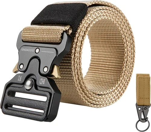 Miniatura 8 de KingMoore - Cinturón táctico para hombre, resistente, ajustable, estilo militar, de nailon con hebilla de metal